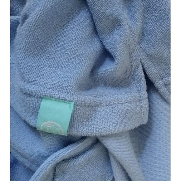 FREE PLANET Men's Terrycloth Blue Button Down Short Sleeve Shirt  NWT - Picture 10 of 10